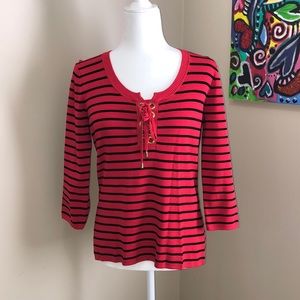 Cable and Gauge red and black striped shirt medium